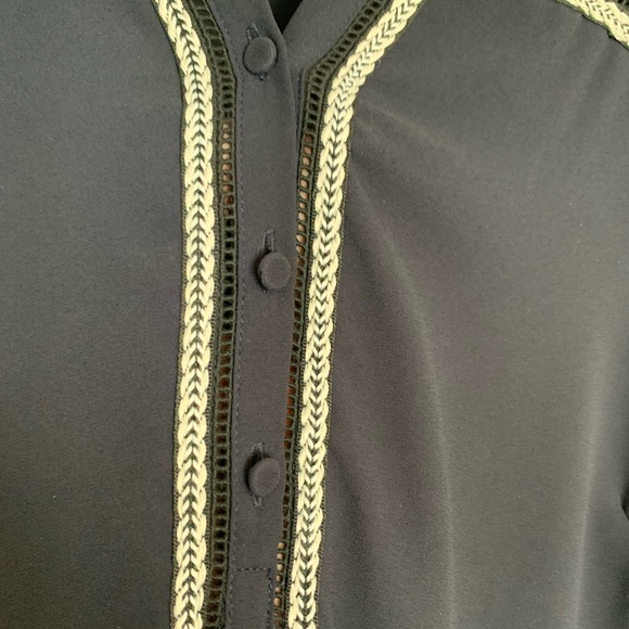 Greylin long sleeve half button shirt dress - M - navy - Picture 8 of 10